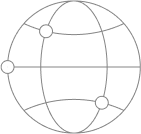 Geometric shape with a circle and three smaller circles inside