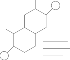 Chemical structure diagram of a molecule with carbon and hydrogen atoms