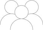 Outline of a flower with circular petals on a white background